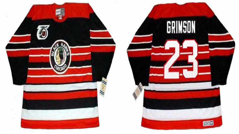 2019 Men Chicago Blackhawks 23 Grimson red CCM NHL jerseys